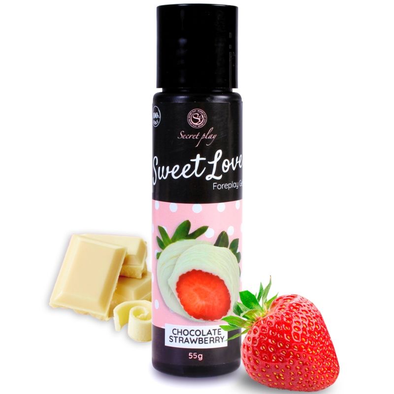 Gel lubrifiant comestible fraise et chocolat blanc — SECRETPLAY COSMETIC