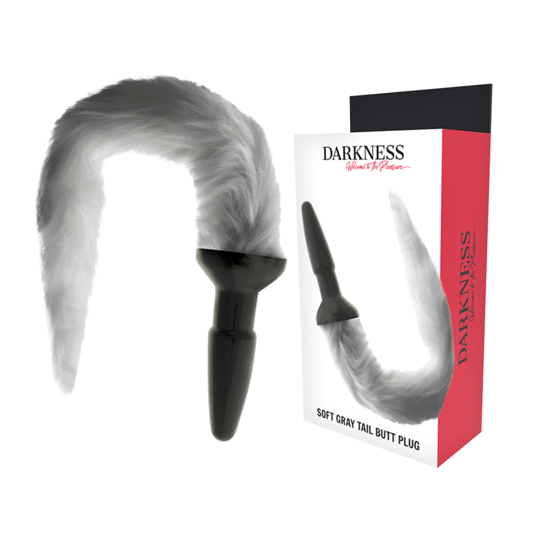 Plug anal en silicone avec queue grise — DARKNESS ANAL