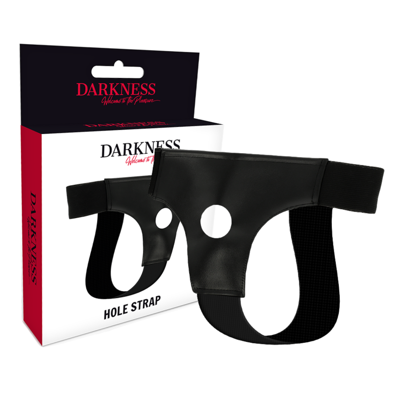 Harnais ajustable en cuir avec orifice — DARKNESS SENSATIONS