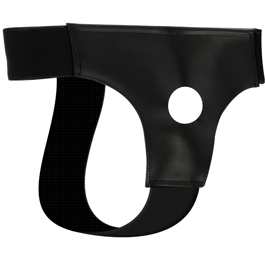 Harnais ajustable en cuir avec orifice — DARKNESS SENSATIONS