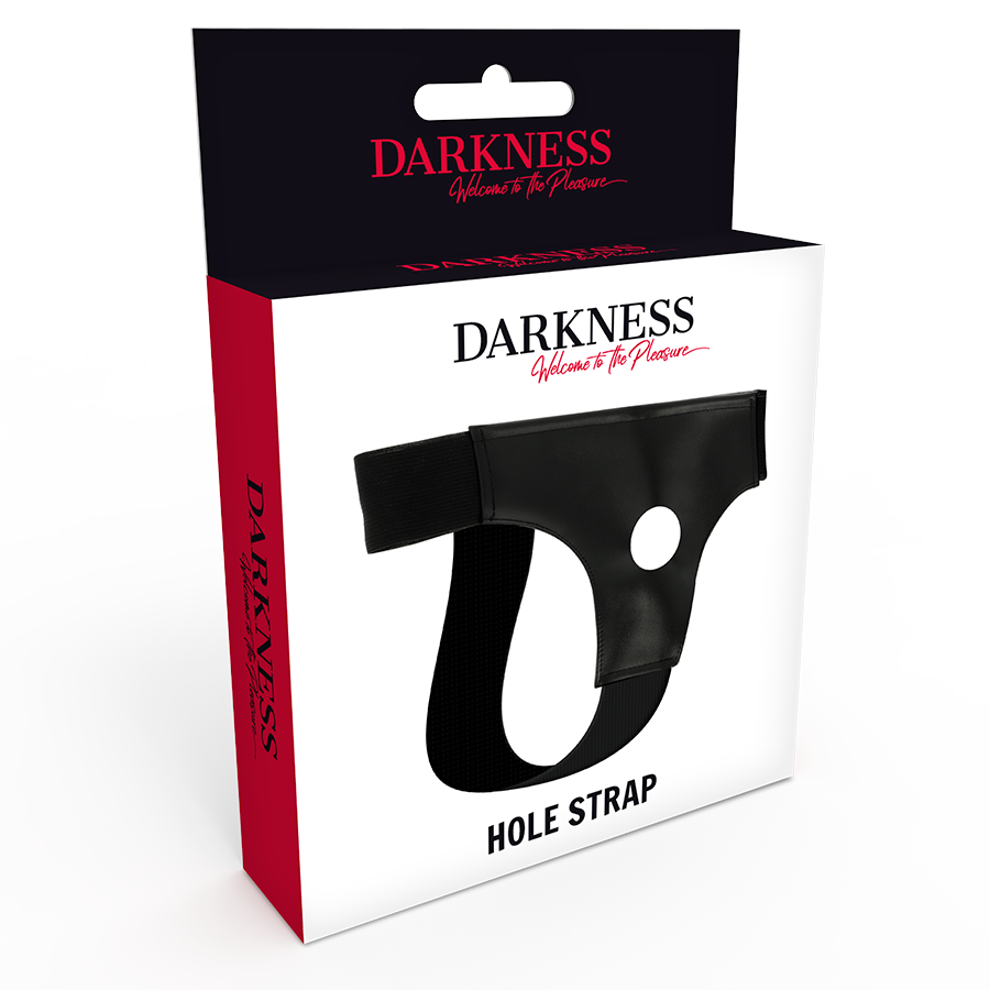 Harnais ajustable en cuir avec orifice — DARKNESS SENSATIONS