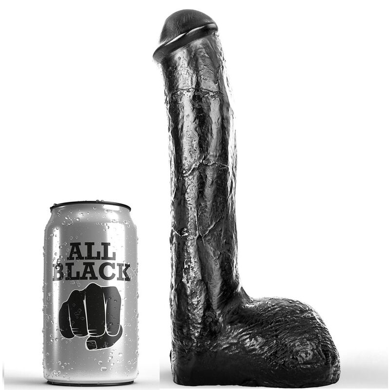 Dildo anal réaliste texturé 23 cm — ALL BLACK