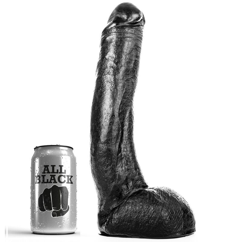Gode courbé noir souple 29 cm — ALL BLACK