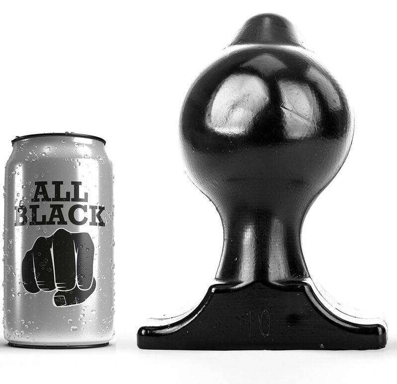 Plug anal progressif noir 10 cm — ALL BLACK