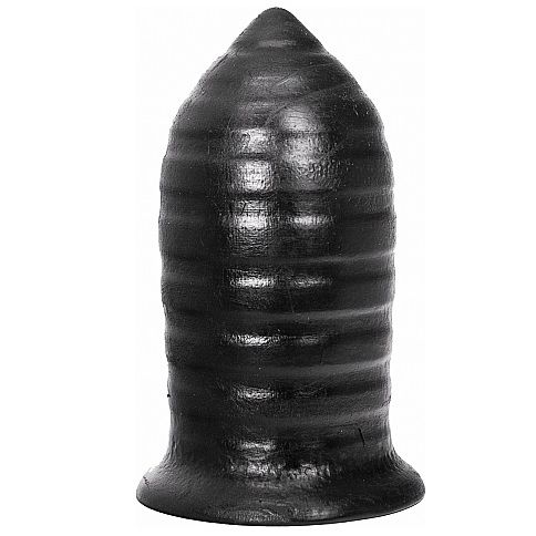 Plug anal nervuré noir 16 cm — ALL BLACK