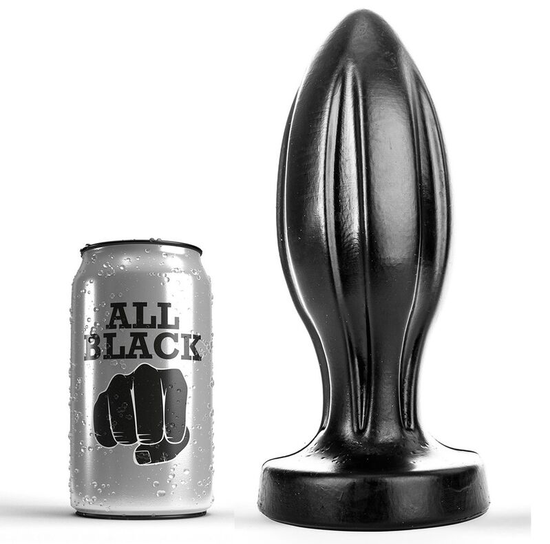 Plug anal texturé longue portée — ALL BLACK