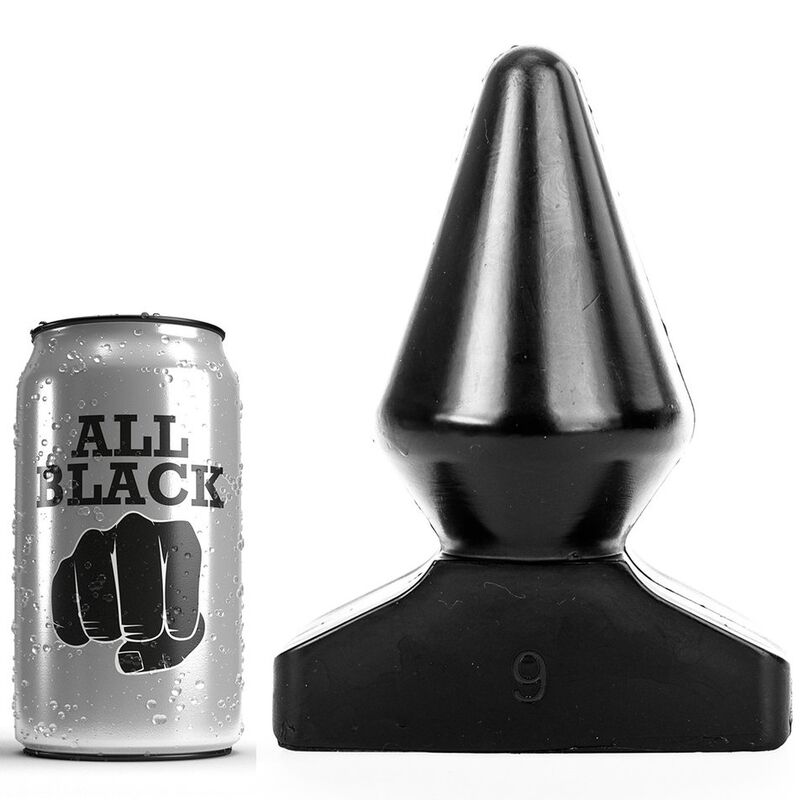 Plug anal conique noir 18,5 cm — ALL BLACK
