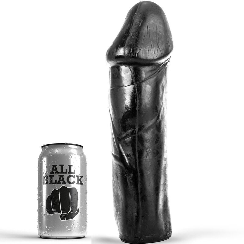 Gode long 28 cm sans testicules — ALL BLACK