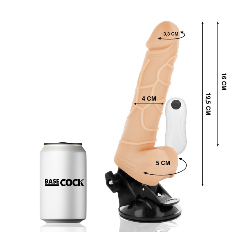 Vibrateur réaliste télécommandé avec testicules — BASECOCK