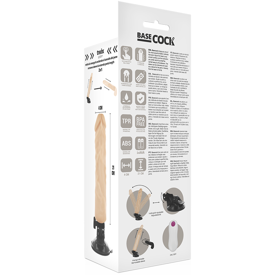 Vibrateur réaliste télécommandé 21 cm — BASECOCK