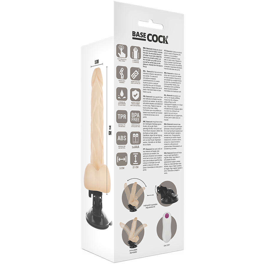 Vibrateur articulable réaliste avec télécommande — BASECOCK
