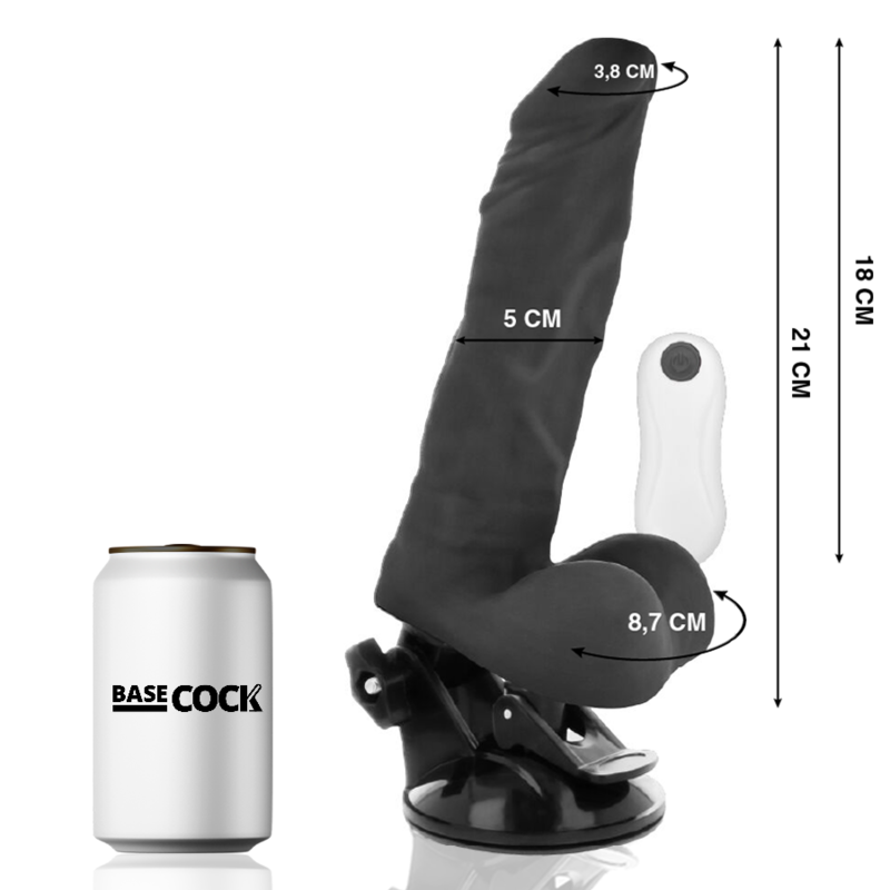 Vibrateur articulé télécommandé noir 21 cm — BASECOCK