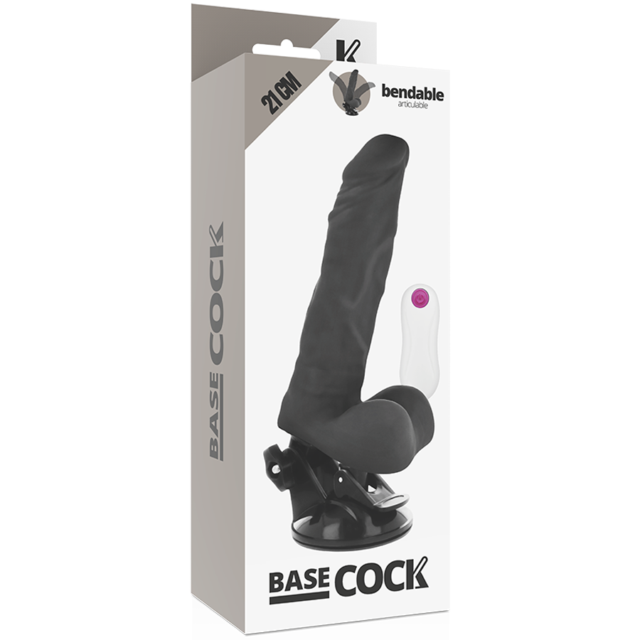 Vibrateur articulé télécommandé noir 21 cm — BASECOCK