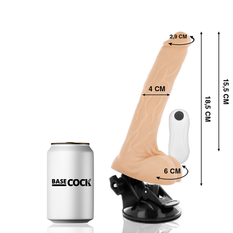 Vibrateur réaliste articulé télécommandé 18.5 cm — BASECOCK