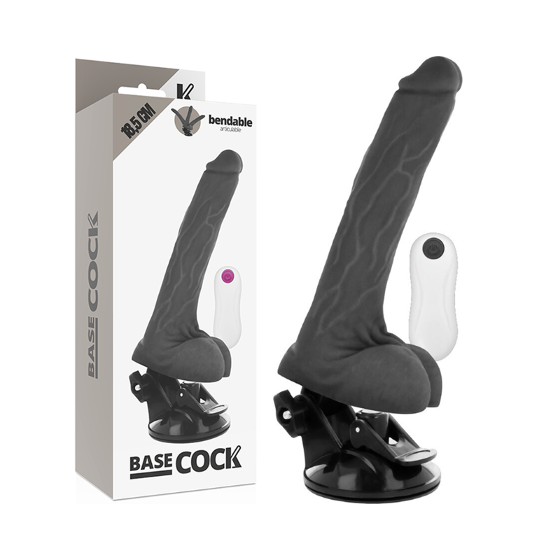 Vibrateur articulable télécommandé noir 18.5 cm — BASECOCK