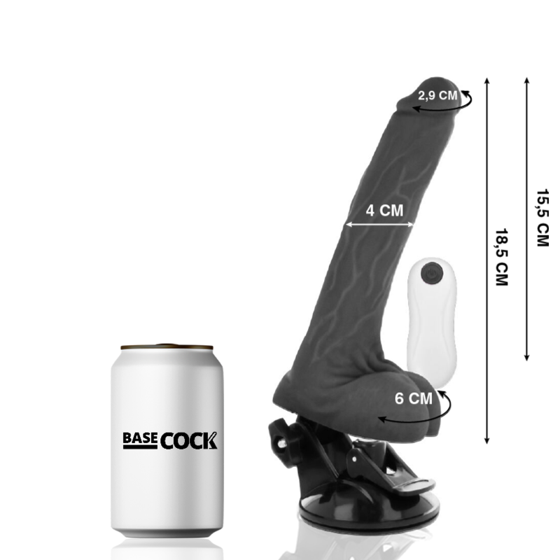 Vibrateur articulable télécommandé noir 18.5 cm — BASECOCK