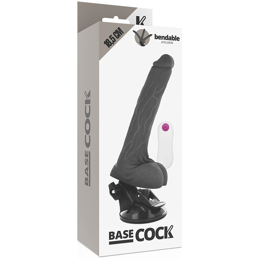 Vibrateur articulable télécommandé noir 18.5 cm — BASECOCK