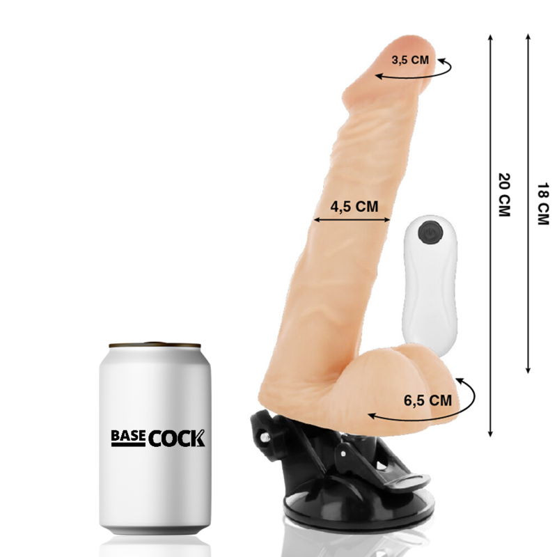 Vibrateur réaliste articulé télécommandé 20 cm — Basecock