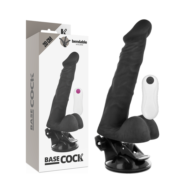 Vibrateur articulé réaliste télécommandé noir — BASECOCK