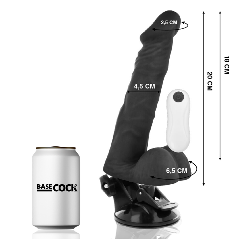 Vibrateur articulé réaliste télécommandé noir — BASECOCK