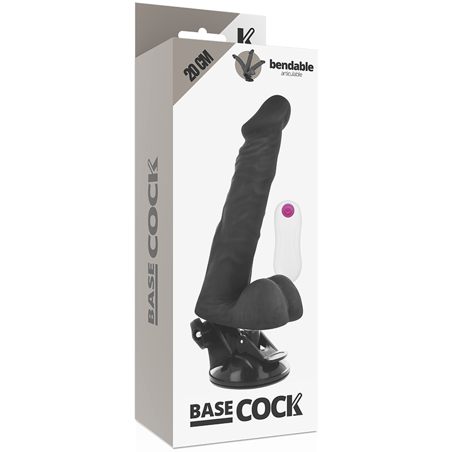 Vibrateur articulé réaliste télécommandé noir — BASECOCK