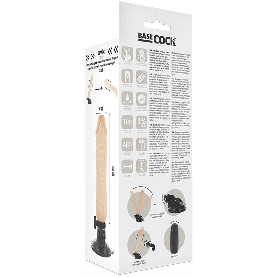 Vibrateur réaliste télécommandé 20 cm — BASECOCK