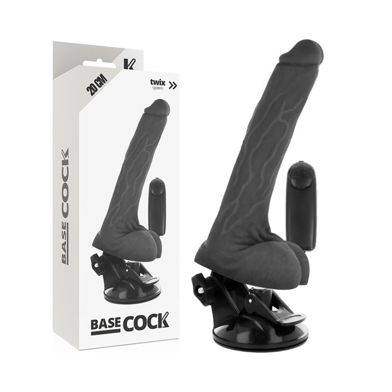 Vibrateur réaliste télécommandé avec testicules — BASECOCK