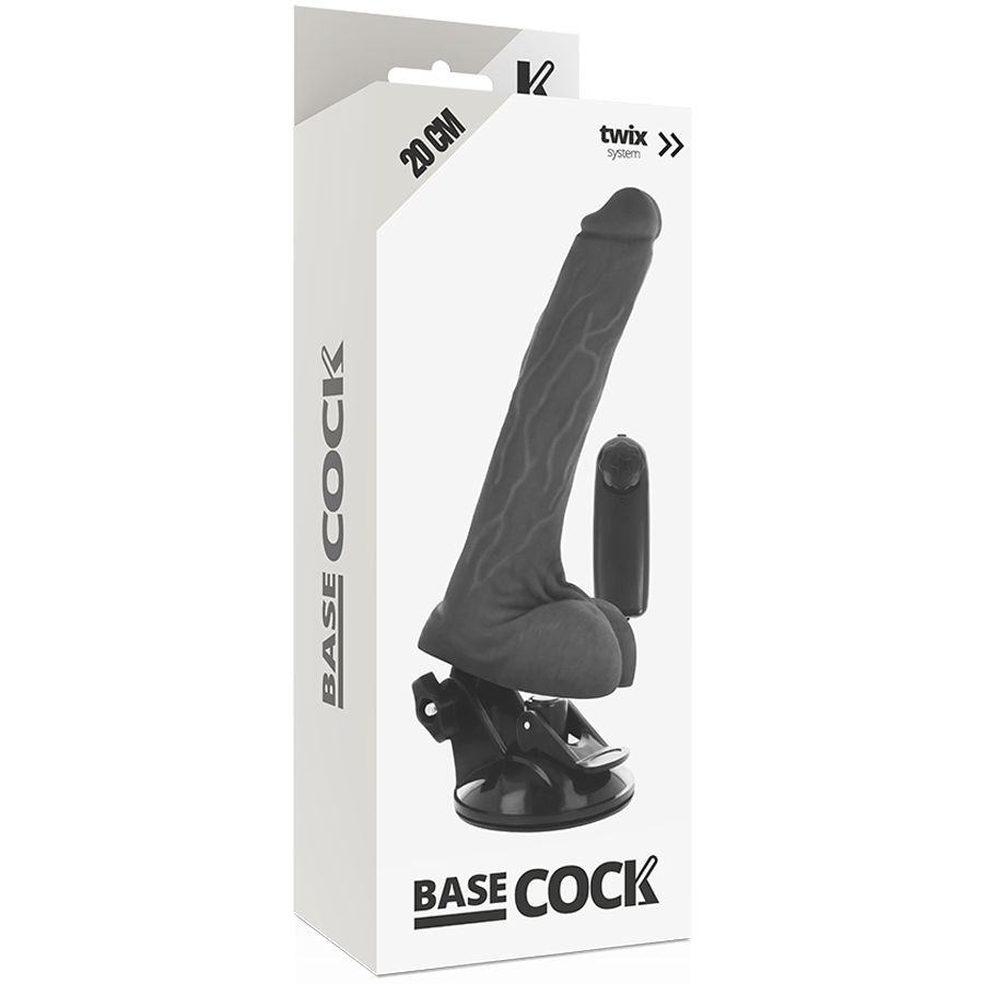 Vibrateur réaliste télécommandé avec testicules — BASECOCK