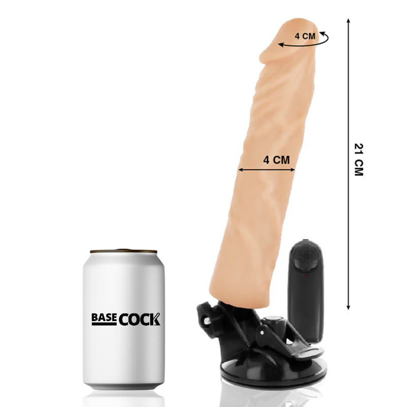 Vibrador realista com controle remoto 21 cm — BASECOCK