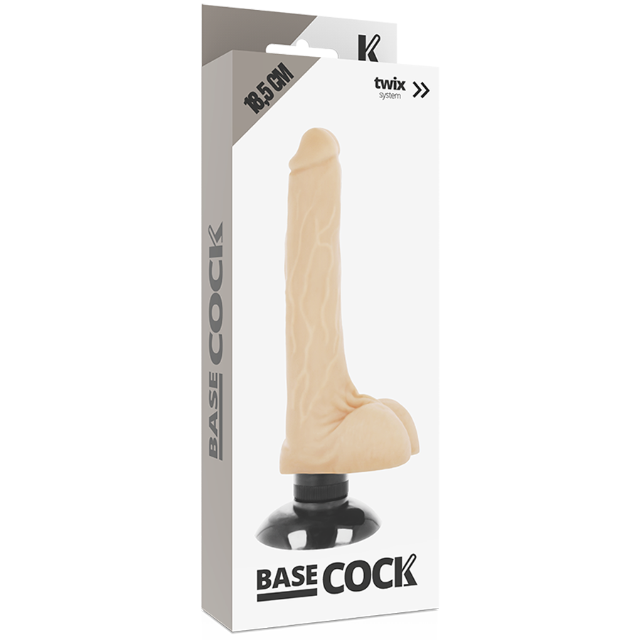 Vibrateur réaliste 2-en-1 Naturel 18.5 cm — BASECOCK