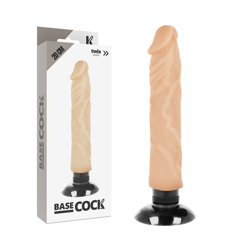Vibrateur réaliste 2-en-1 naturel 20 cm — BASECOCK