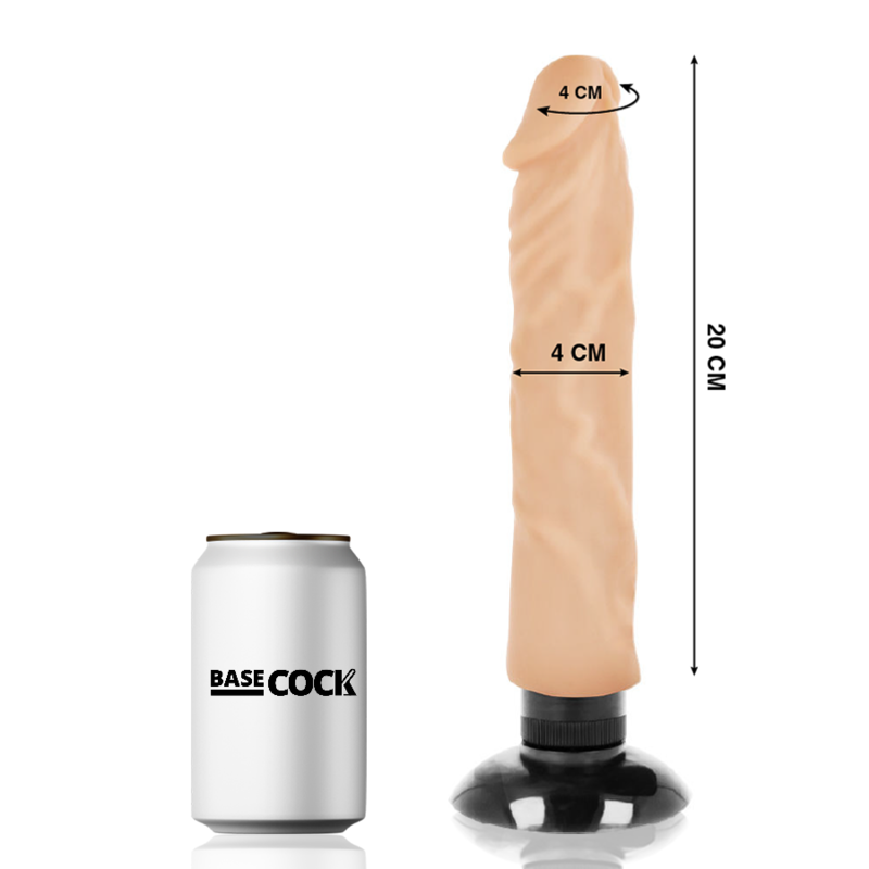 Vibrateur réaliste 2-en-1 naturel 20 cm — BASECOCK