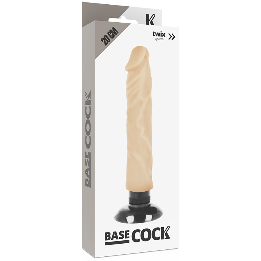 Vibrateur réaliste 2-en-1 naturel 20 cm — BASECOCK