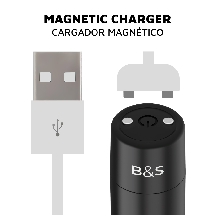 Balle vibrante magnétique compacte — BLACK&SILVER