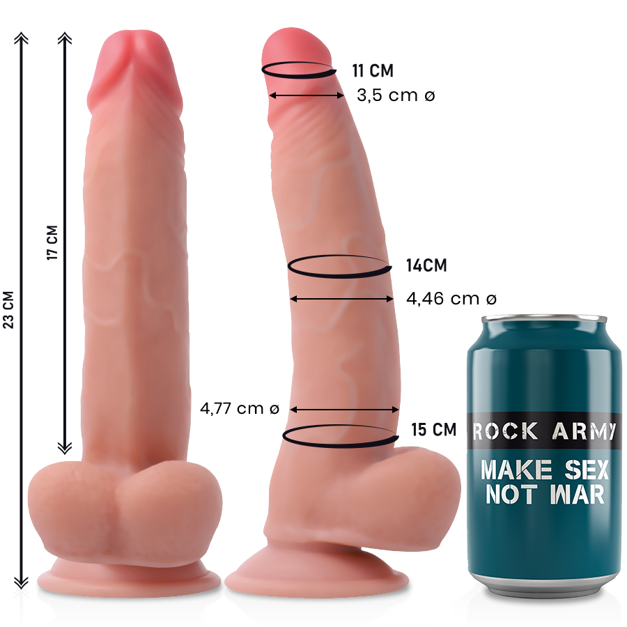 Gode double densité réaliste léopard 23 cm — ROCK ARMY
