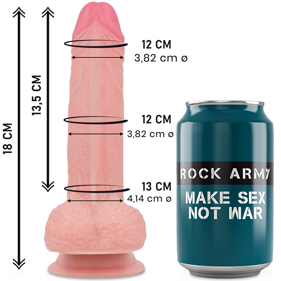 Gode réaliste premium Mustang en silicone liquide 18 cm — ROCK ARMY