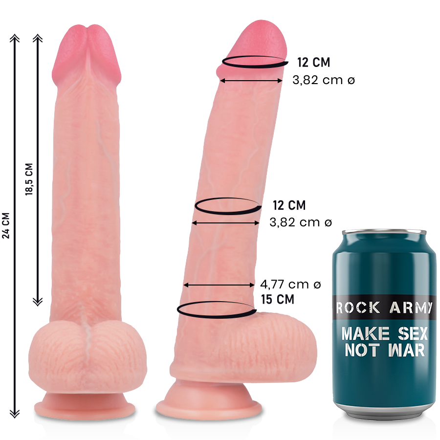 Consolador realista Kingcobra em silicone líquido 24 cm — ROCK ARMY