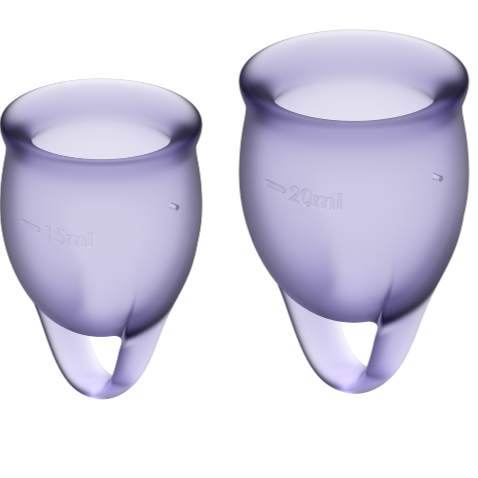Set de coupes menstruelles Feel Confident violet (15 et 20 ml) — SATISFYER MENSTRUAL CUPS
