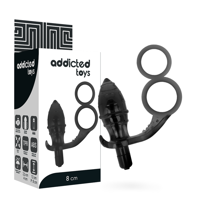 Plug anal vibrant à double anneau — ADDICTED TOYS