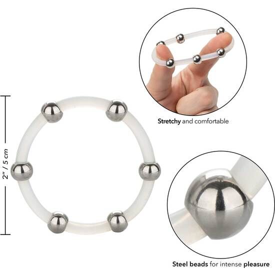 Pleasure Ring with Steel Beads & Silicone — CALEXOTICS