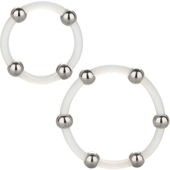 Ensemble d'anneaux en silicone perlés d'acier — Calexotics