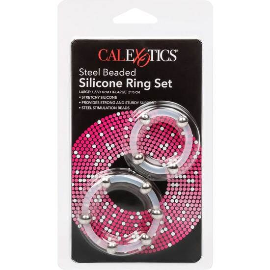 Ensemble d'anneaux en silicone perlés d'acier — Calexotics