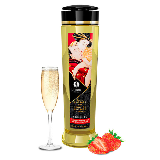 Huile de massage aphrodisiaque fraise et cava — SHUNGA OILS