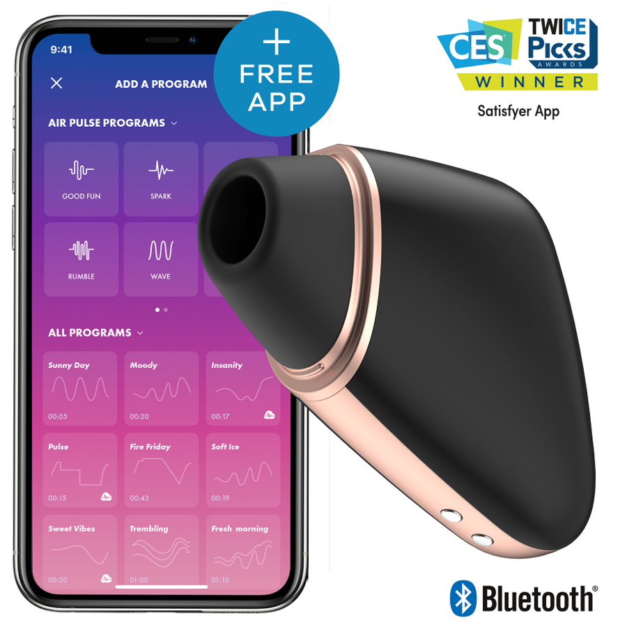Stimulateur clitoridien connecté Love Triangle Noir — SATISFYER CONNECT