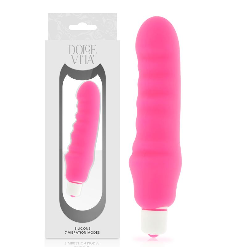 Vibromasseur classique en silicone rose — DOLCE VITA