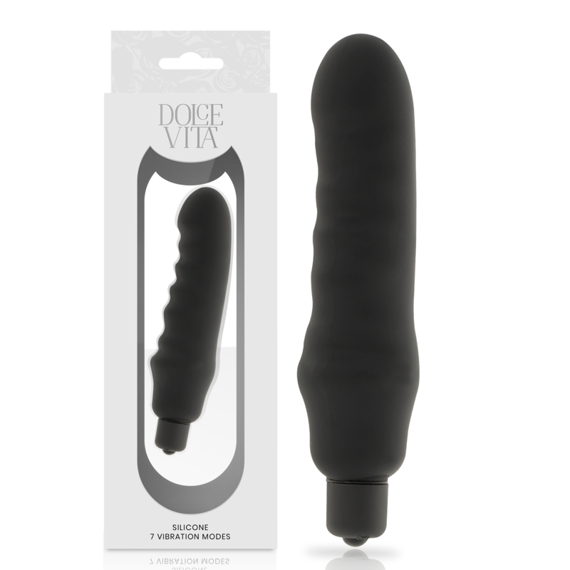 Stimulateur double usage en silicone noir — DOLCE VITA