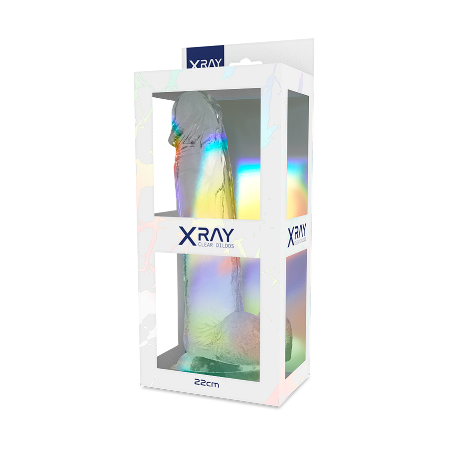 Godemiché transparent réaliste avec boules — X RAY