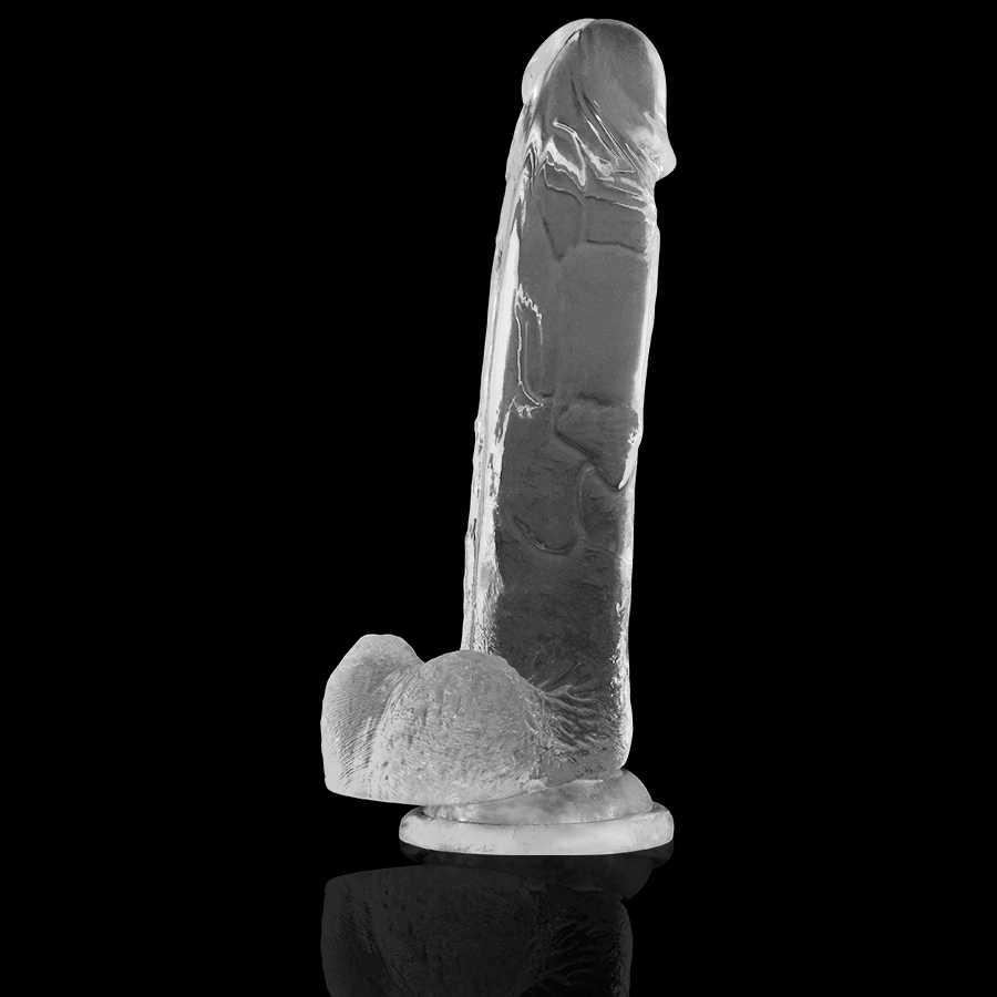 Godemiché transparent réaliste avec boules — X RAY
