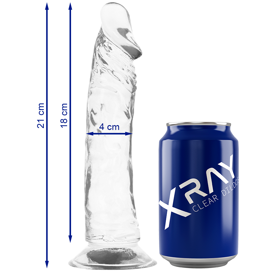 Gode transparent réaliste 21 cm — X RAY
