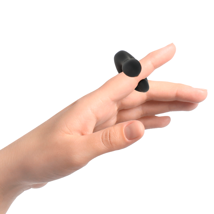 Dé à coudre vibrant rechargeable en silicone — BLACK&SILVER